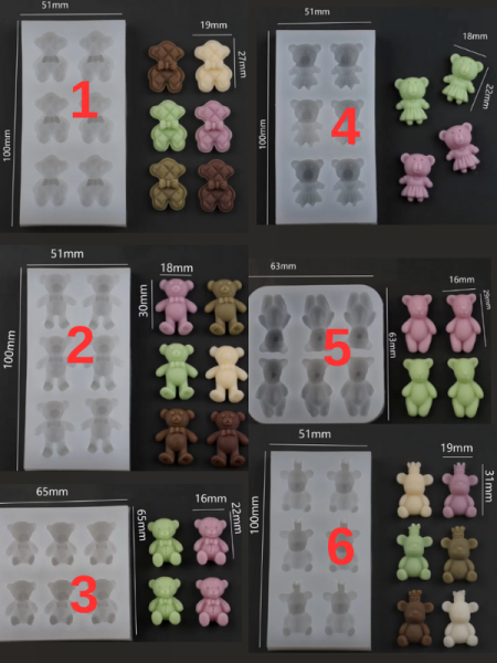 Epoksi Mum Küçük Ayıcık  Jelibon Kalıpları