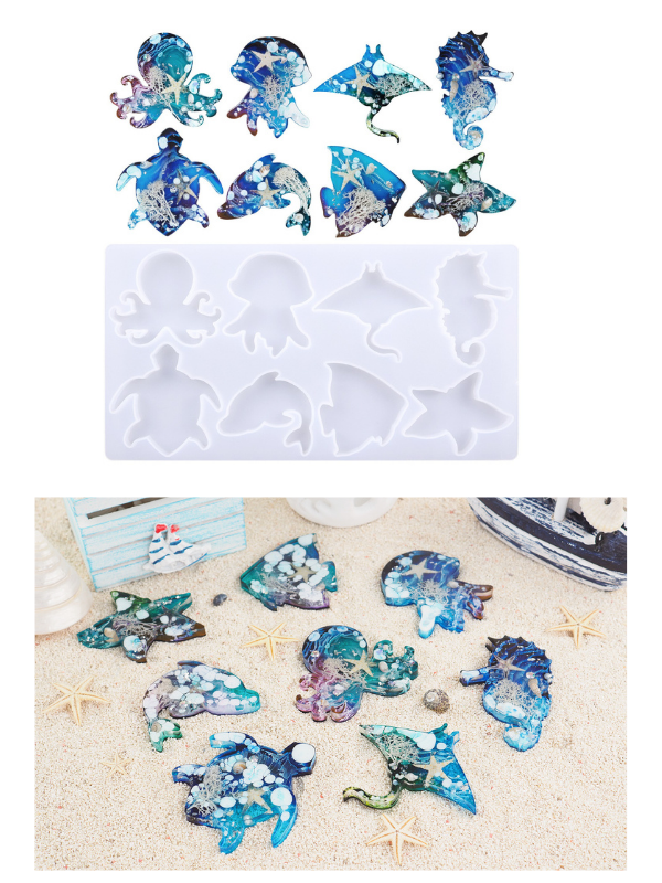 Epoksi Deniz Canlıları Anahtarlık Kalıbı