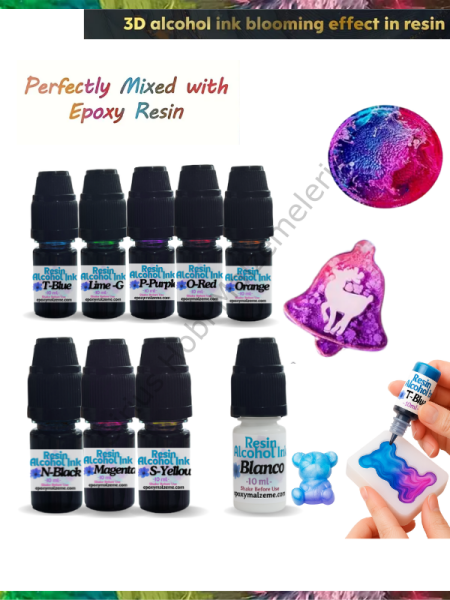 Epoksi Reçine Alcohol İnk Alkollü Mürekkep 10 ml -UV Reçine Uyumludur