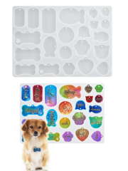 Epoksi Pet Tag Çoklu Kedi Köpek Tasma Etiket Silikon Kalıbı