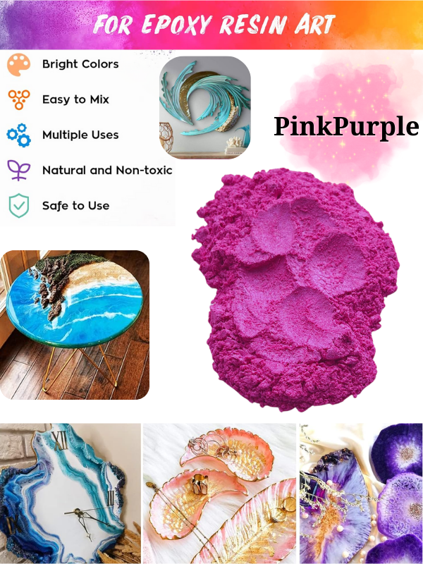 Epoksi Reçine Boyası Mica Powder İnci Sedefli Pigment İnci Tozu 5 gr Pink Purple