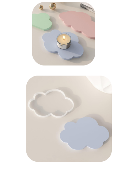 Epoksi Reçine Alçı Bulut Bardak Altlığı Kalıpları