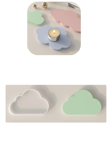 Epoksi Reçine Alçı Bulut Bardak Altlığı Kalıpları