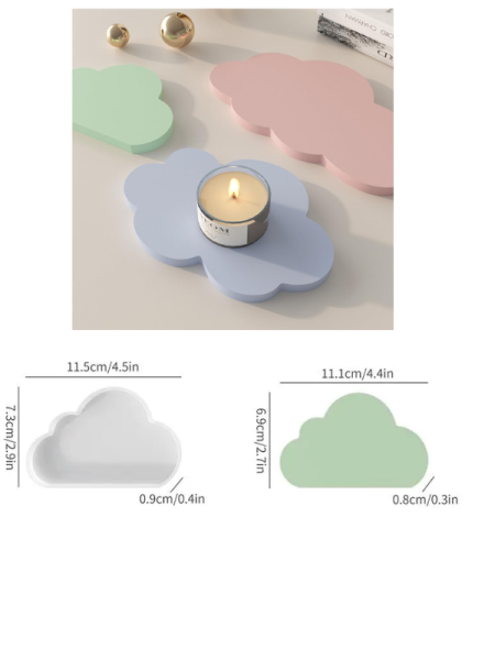 Epoksi Reçine Alçı Bulut Bardak Altlığı Kalıpları