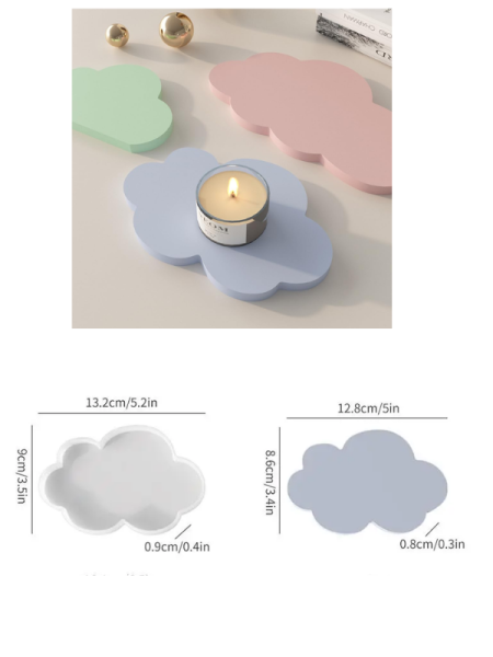 Epoksi Reçine Alçı Bulut Bardak Altlığı Kalıpları