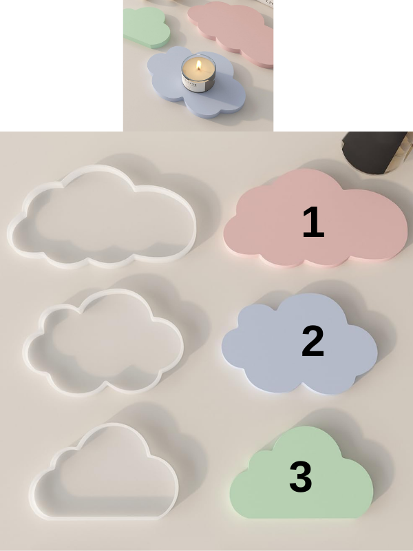 Epoksi Reçine Alçı Bulut Bardak Altlığı Kalıpları