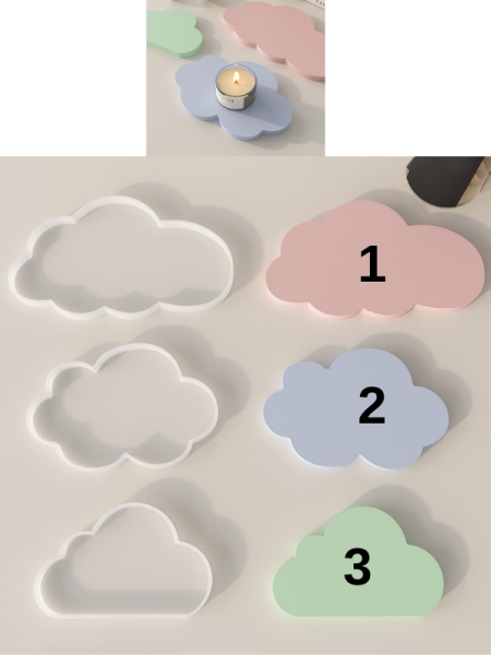 Epoksi Reçine Alçı Bulut Bardak Altlığı Kalıpları