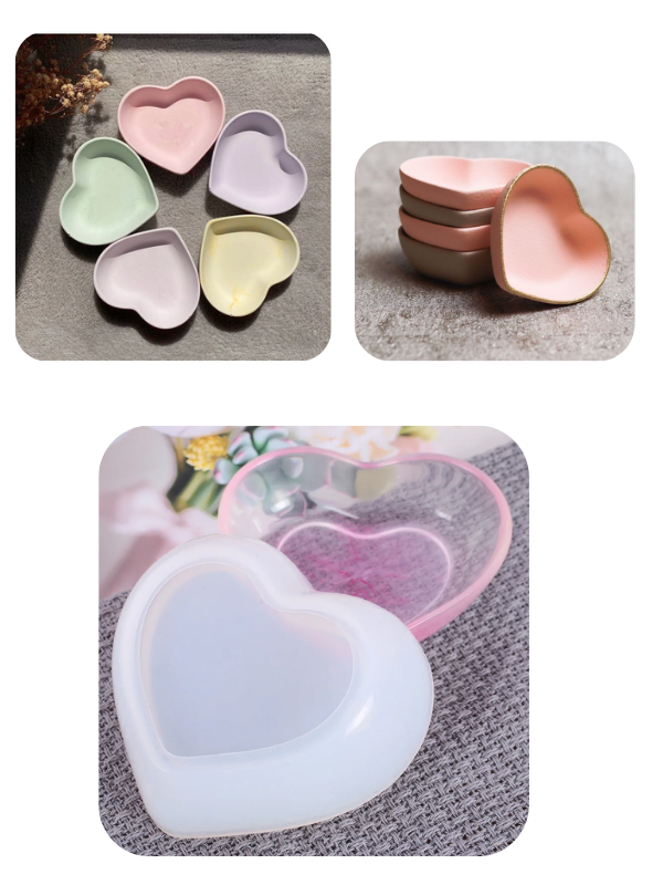 Epoksi Mum Alçı Kalp Kase Kalıbı