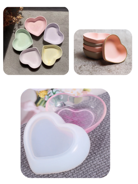 Epoksi Mum Alçı Kalp Kase Kalıbı
