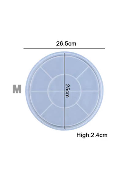 Epoksi Reçine Kenarlı 26 cm Tepsi Sunumluk Silikon Kalıbı