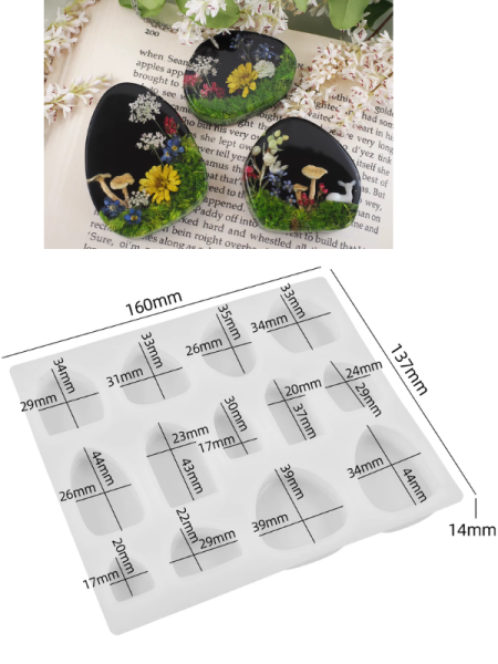 Epoksi Reçine Tasarım Geode Kolye Silikon Kalıbı