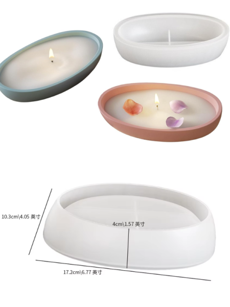 Epoksi Reçine Alçı Uzun Tabak Kase Sunumluk Mumluk Silikon Kalıbı