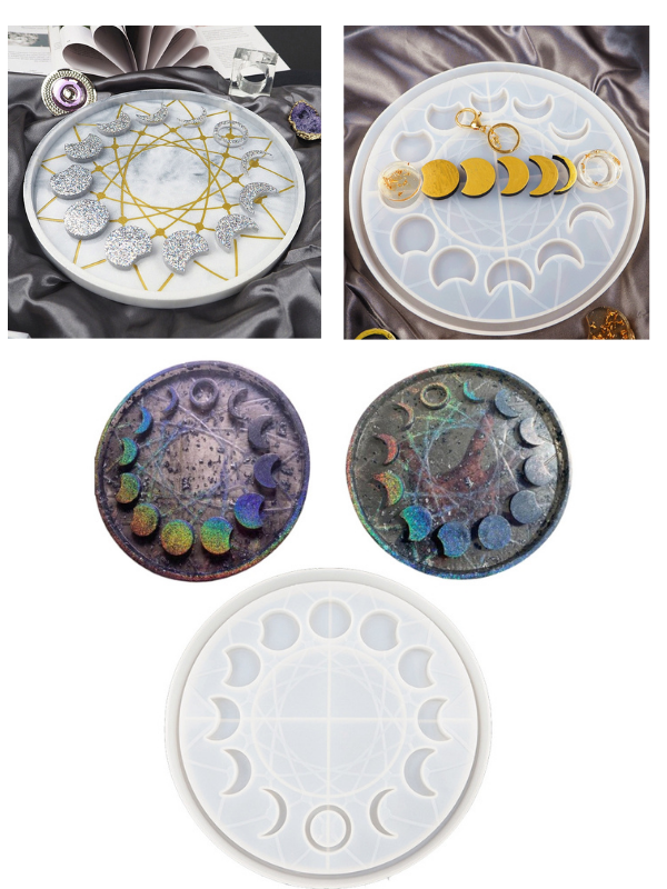 Epoksi  Ay Tutulması Yıldız Ay Saati Kalıbı