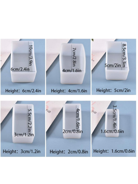 Epoksi Reçine Farklı Boyutlarda Dikdörtgen Derin Tasarım Silikon Kalıpları