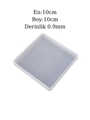 Epoksi Bardak Altlığı Kalıbı Kare 10 cm