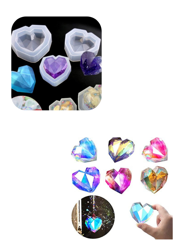 Epoksi Mum Kristal Kalp Kalıpları