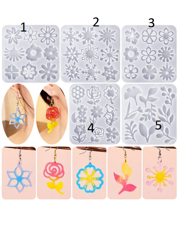 Epoksi Reçine Kolye Küpe Ağaç Yaprak Kartaneleri Silikon Kalıbı