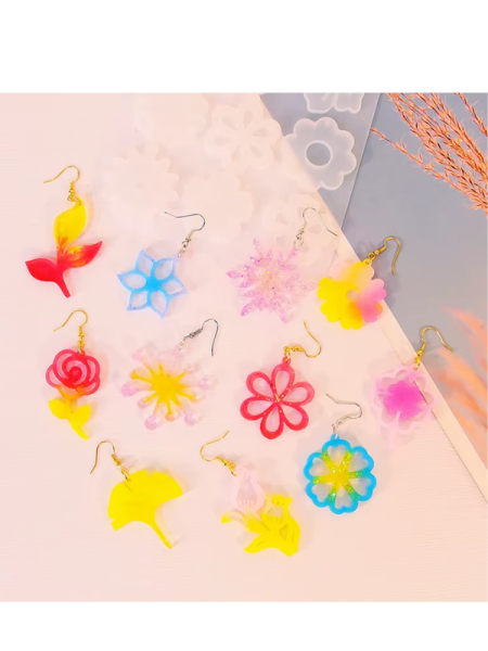 Epoksi Reçine Kolye Küpe Ağaç Yaprak Kartaneleri Silikon Kalıbı