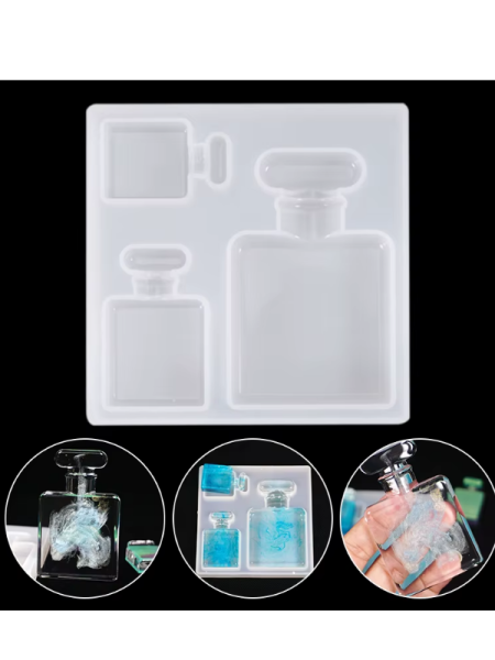 Epoksi Reçine Parfüm Şişesi Anahtarlık Silikon Kalıbı