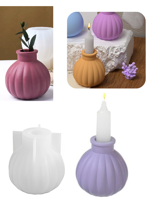 Epoksi Reçine Alçı Tüp Vazo Mumluk  Silikon Kalıbı 1