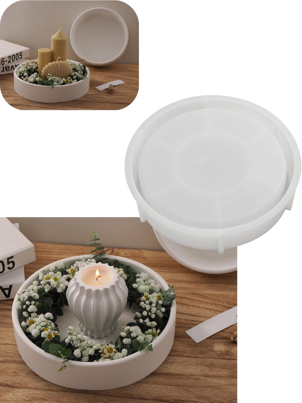Epoksi Reçine Alçı 24 cm Derin Tepsi Sunumluk Silikon Kalıbı