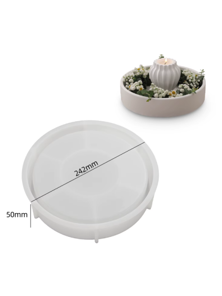 Epoksi Reçine Alçı 24 cm Derin Tepsi Sunumluk Silikon Kalıbı