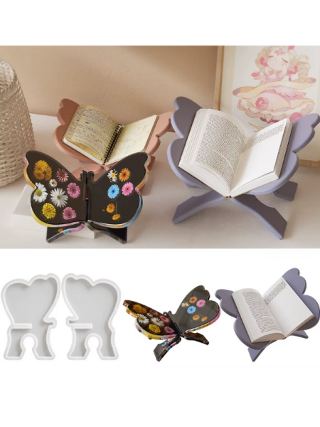 Epoksi Reçine Alçı 30 cm Kelebek Rahle Silikon Kalıbı 2 parça