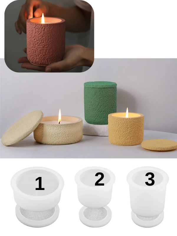 Epoksi Alçı Taş Görünümlü Tasarım Trend Mumluk Kalıpları