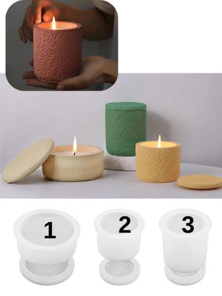 Epoksi Alçı Taş Görünümlü Tasarım Trend Mumluk Kalıpları