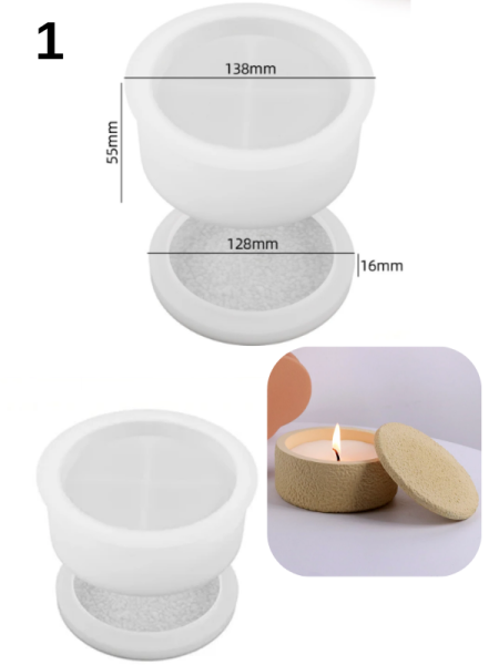 Epoksi Alçı Taş Görünümlü Tasarım Trend Mumluk Kalıpları