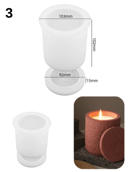 Epoksi Alçı Taş Görünümlü Tasarım Trend Mumluk Kalıpları