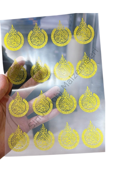 Epoksi Varak  Ayetel Kürsi Asetat Baskı 3.5x4cm 16 Adet Yapışkansız