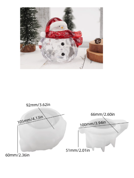 Epoksi Reçine Kardan Adam Kutu Silikon Kalıbı