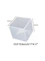 Epoksi 3d Şeffaf 10 cm Destekli Küp Silikon Kalıbı