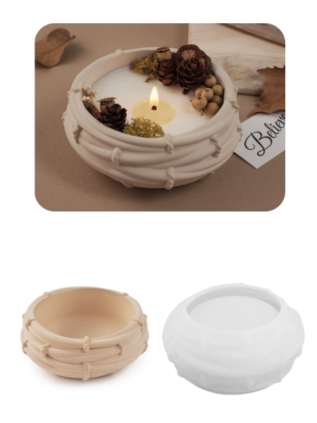 Epoksi Reçine Alçı Kuş Yuvası Kase Mumluk Silikon Kalıbı