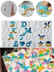 Epoksi  Reçine Yeni Büyük Anahtarlık Harf  Silikon Kalıbı