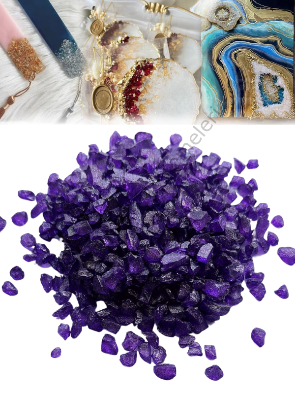 Epoksi Reçine Cam Kırığı Sedefli Mor Kalın 100 gr