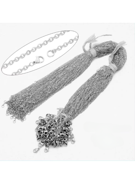 Hazır Kaplama 45 cm Kolye Zinciri 5 adet  25mm x 45cm Boyutu