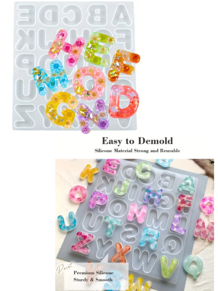 Epoksi Reçine 4cm Cartoon Bubble  Harf Silikon Kalıbı