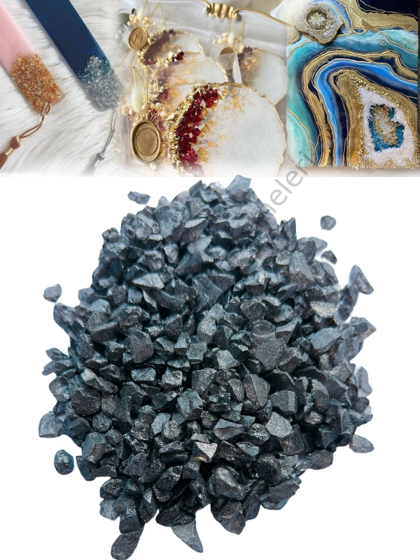 Epoksi Reçine Cam Kırığı Sedefli Siyah Kalın 100 gr