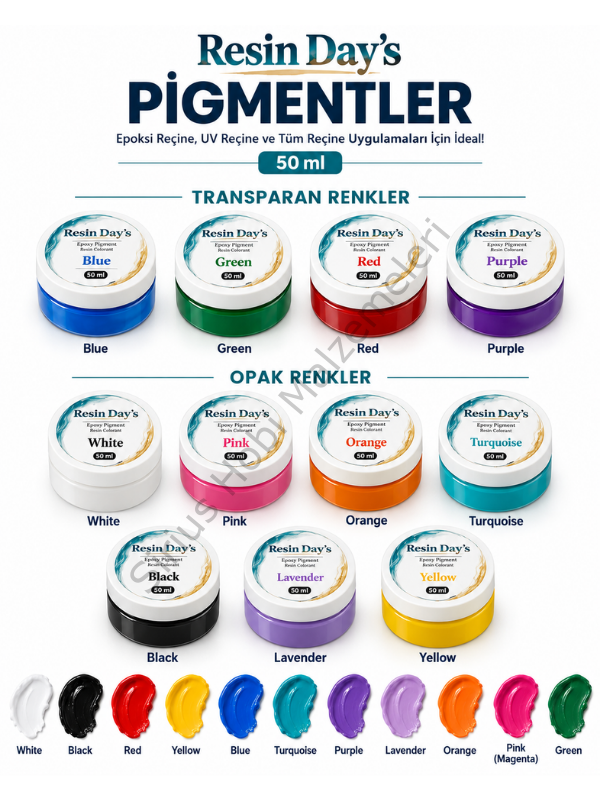 Sirius Resin Day's Opak Transparan Krem Pigment – 50 Gr | Epoksi Reçine İçin Yoğun Opak Renklendirici