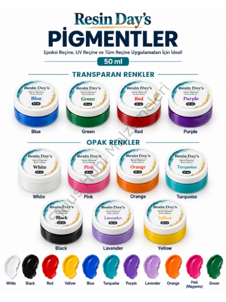 Sirius Resin Day's Opak Transparan Krem Pigment – 50 Gr | Epoksi Reçine İçin Yoğun Opak Renklendirici