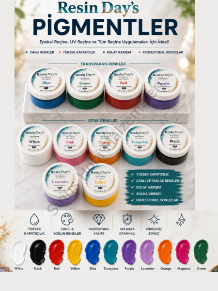 Sirius Resin Day's Opak Transparan Krem Pigment – 50 Gr | Epoksi Reçine İçin Yoğun Opak Renklendirici