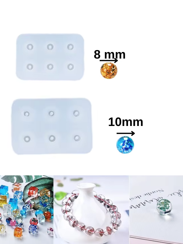 Epoksi Reçine 8mm 10mm Tesbih Boncuk Silikon Kalıbı