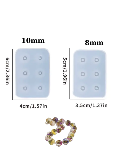 Epoksi Reçine 8mm 10mm Tesbih Boncuk Silikon Kalıbı