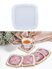 Epoksi 14 cm Kare Taş Görünümlü Bardak Altlıgı Kalıbı