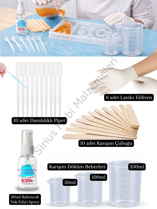 Epoksi Reçine İçin Karışım ve Döküm Seti