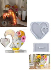 Epoksi Tasarım Kalp Fotoğraflık Silikon Kalıbı