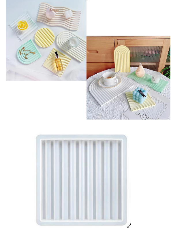 Epoksi Alçı Wave Trend Sunumluk Kalıpları Kare