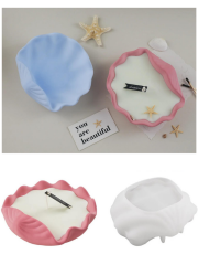 Epoksi Mum Alçı  Midye Deniz Kabuğu Mumluk SilikonKalıbı 2